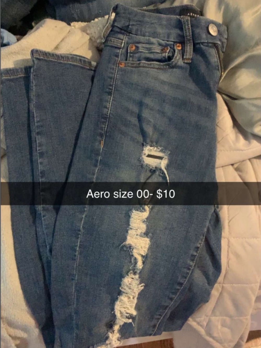 Aeropostale Distressed Blue Skinny Jeans